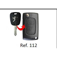 Carcaça Chave Canivete Peugeot 2 Botões Slim ref 112
