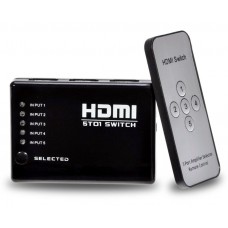 Switch HDMI 5 portas com controle remoto