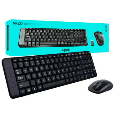 Combo Teclado e Mouse sem fio Logitech Compacto e Silencioso MK220.
