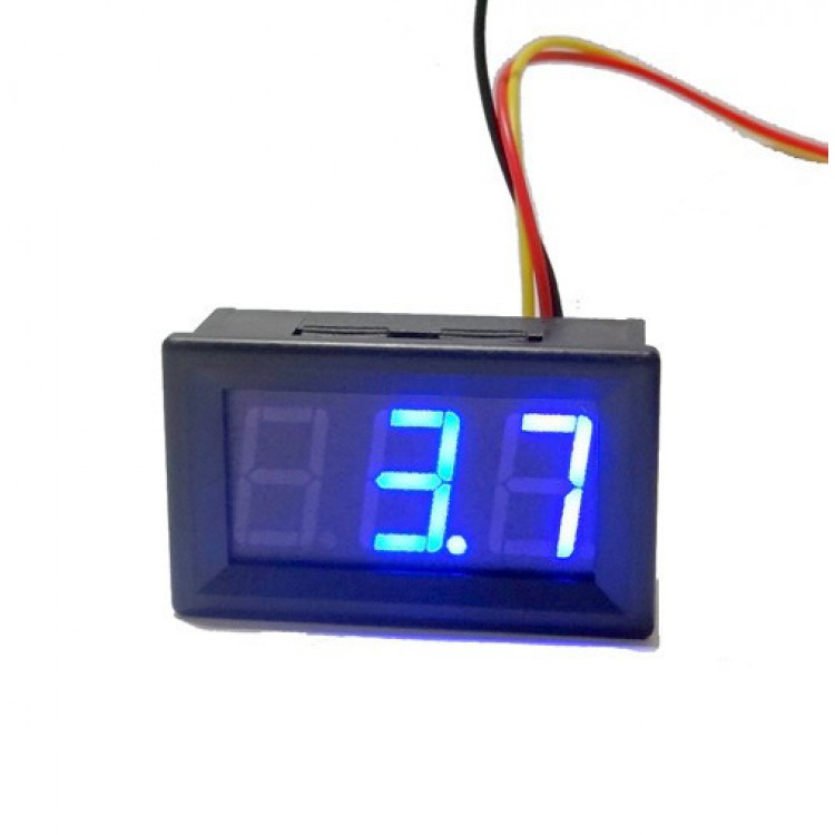 Voltímetro Digital Medidor Bateria Som Automotivo Azul