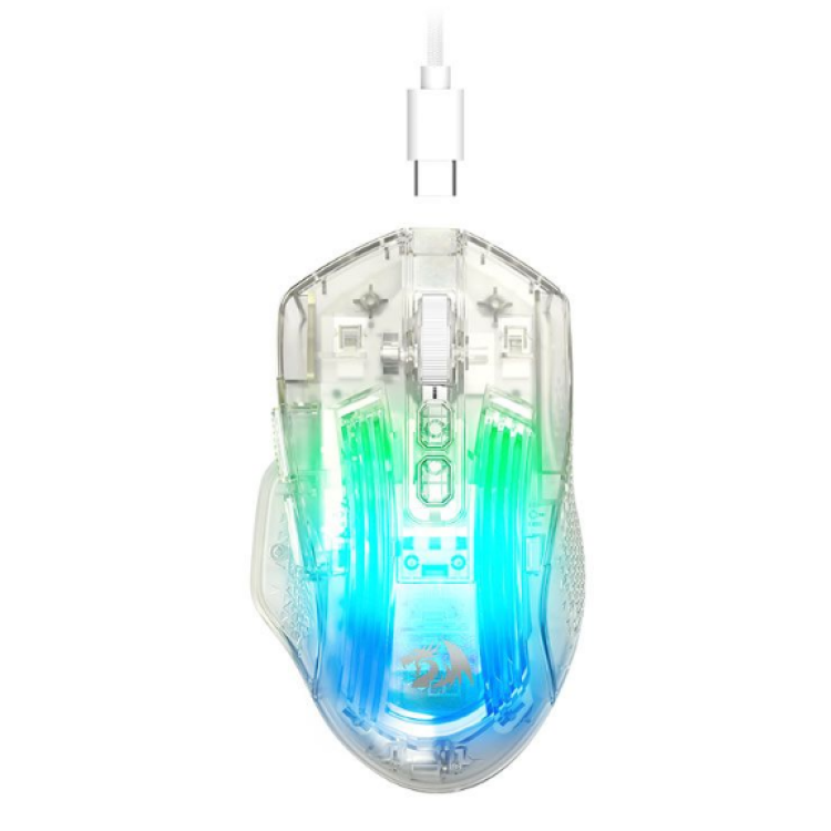 Mouse Gamer Redragon Chazzis, RGB, 24000DPI, 8 Botoes, Crystal, M695CT