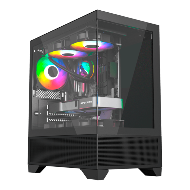 GABINETE LIKETEC GAMER OPERA DARK (5X COOLER / SKY TOWER SERIES JA COM 5 FANS / MATX /FRONTAL VIDRO