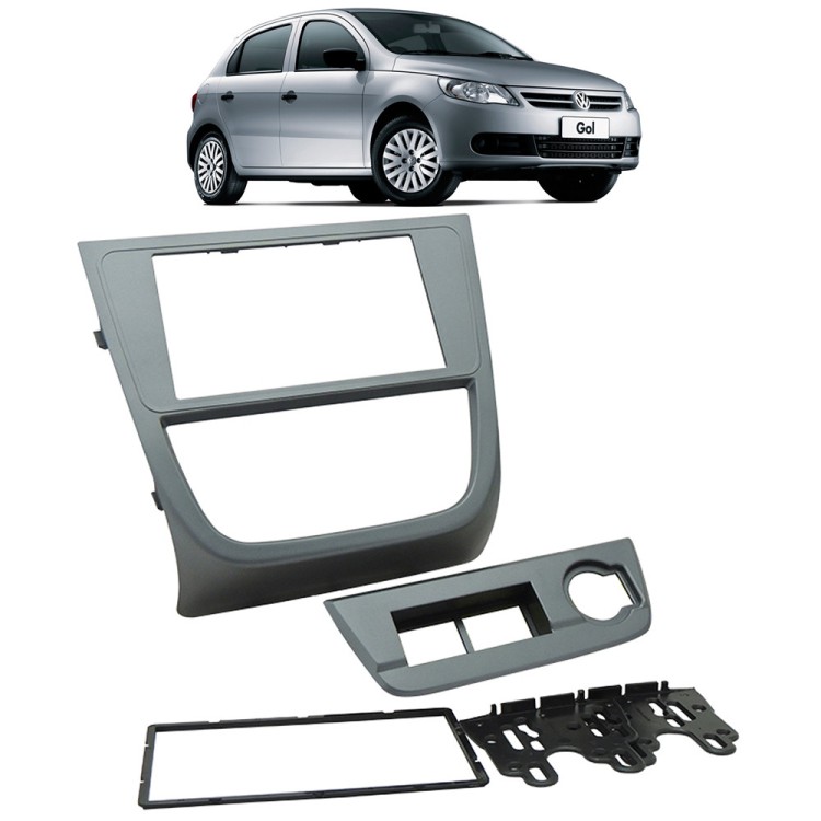 Moldura Fiamon 2 Din VW Gol G5, Saveiro, Voyage - Grafite 820