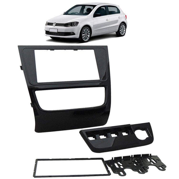 Moldura Fiamon 2 Din VW Gol, Voyage, Saveiro G6 - Black Piano 2515