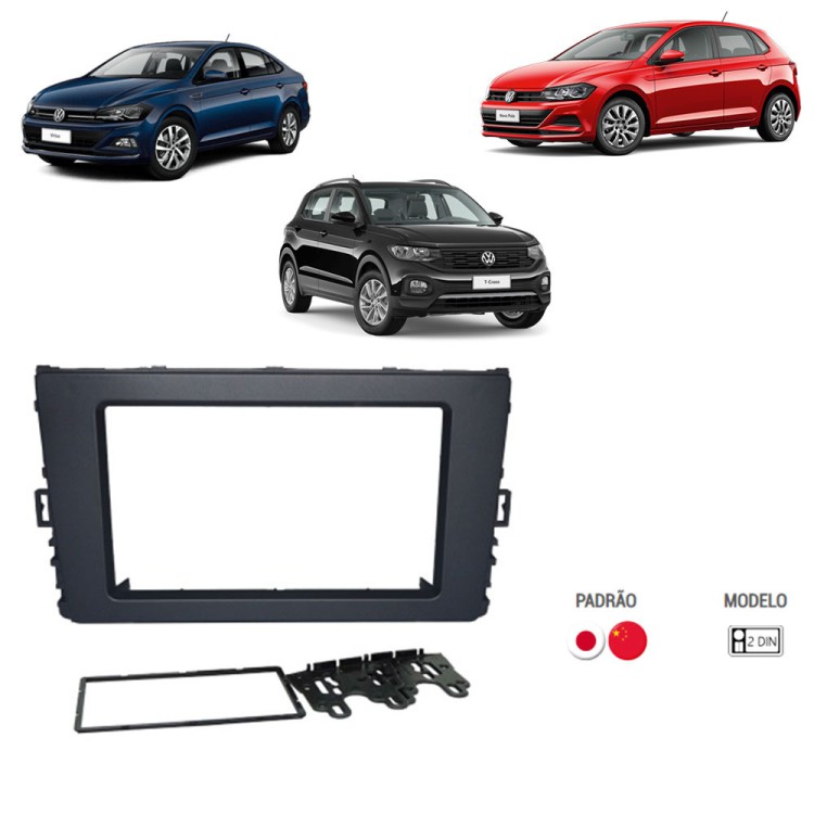 Moldura 4025 2DIN VW CROSS NOVO POLO/VIRTUS/T