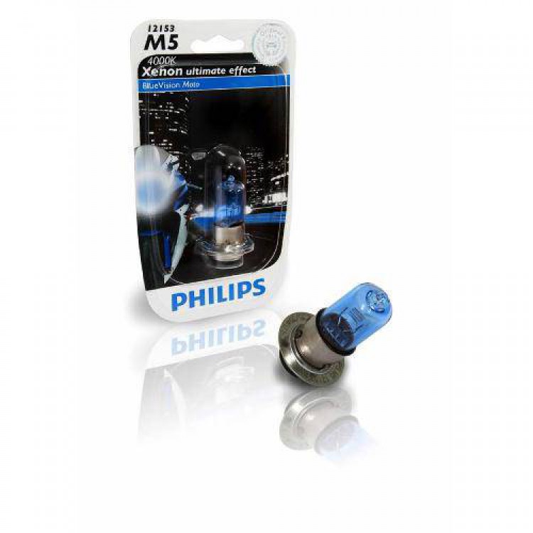 Lâmpada Super Branca Moto Blue Vision M5 35w Philips 