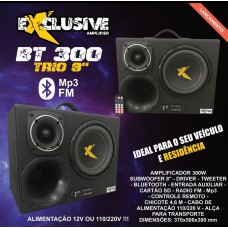 Caixa De Som Trio Amplificada 8 Polegadas Exclusive Bt 300