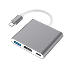 Cabo Adaptador 3 Em 1 Conversor Usb Tipo-c Para HDMI + Usb 3.0 + Tipo C  Ka-2571.