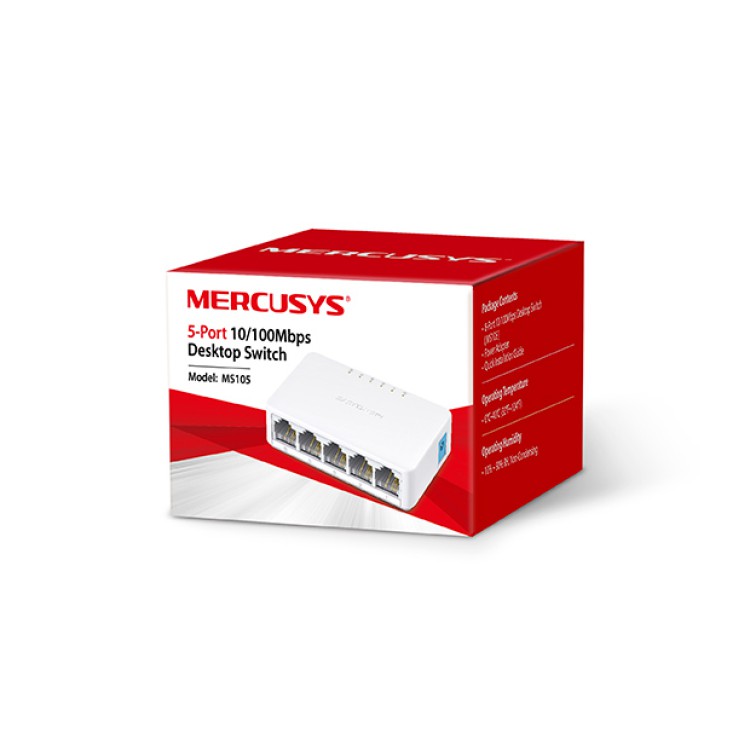 Switch De Mesa 5 Portas 10/100Mbps Ms105, Mercusys