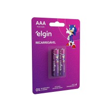 Pilha recarregável Aaa 900mah com 2 unidades Elgin