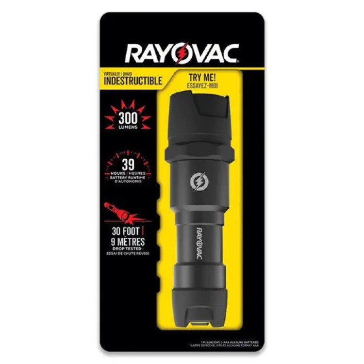 Lanterna Rayovac Indestrutível Com 3 Pilhas Alcalinas Aaa