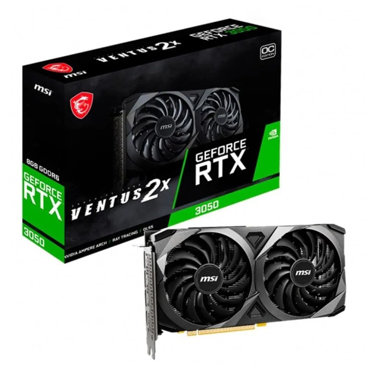PLACA DE VIDEO NV RTX3050 8GB GDDR6 128B VENTUS 2X XS OC MSI 