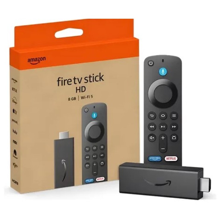 Amazon Fire TV Stick HD 4ª Gen Preto 8GB 1GB WI-FI 5 (2024)