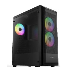 Gabinete Gamer Gamdias Aura GC6 ARGB, Vidro Temperado, ATX, Mid Tower, Com 3 Fans, Sem Fonte, Black