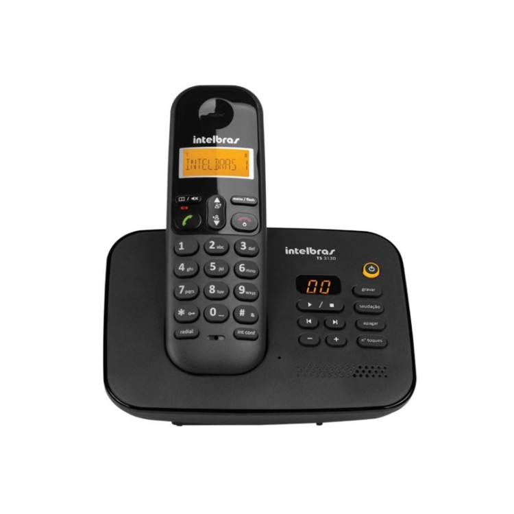 Telefone Sem Fio Digital Com Secretária Eletrônica TS 3130 Preto Intelbras