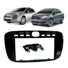 MOLDURA 4068 2DIN FIAT PUNTO 2013 A 2017 BLACK 