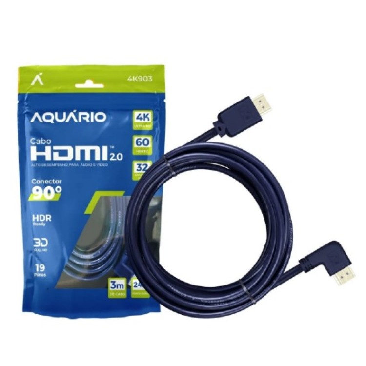 Cabo HDMI  2.0 Aquario 4k 3 metros.