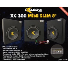 caixa amplificada xc300 mini slim 8" 300 watts rms 1 canal 