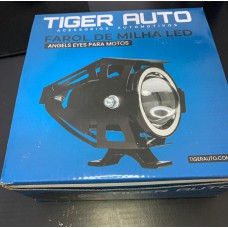 KIT FAROL DE MILHA LED PARA MOTO 6000K com Angel Eyes TG 0802.029 