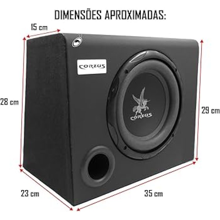 Caixa Som Automotivo Amplificada Subwoofer 8 200W Rms Corzus CXS200-8