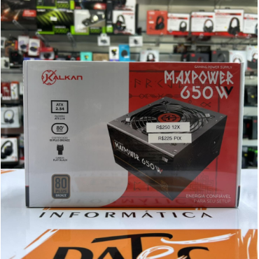 Fonte Gamer Kalkan MaxPower 650W