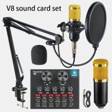 Kit Microfone Condensador e Mesa V8 Tomate MT-3502