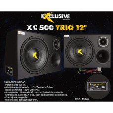 Caixa amplificada xc500 trio 12", 500 watts rms 12" + 1 corneta+ 1 tweeter