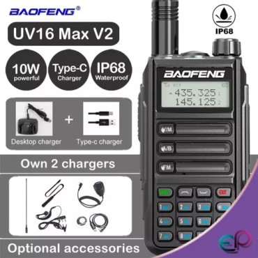 Rádio Comunicador Baofeng Uv-16 Pro V2 Tri Band Vhf / Uhf Black Friday