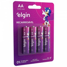 Pilha recarregável AA 2700Mah Elgin Com 4 unidades 