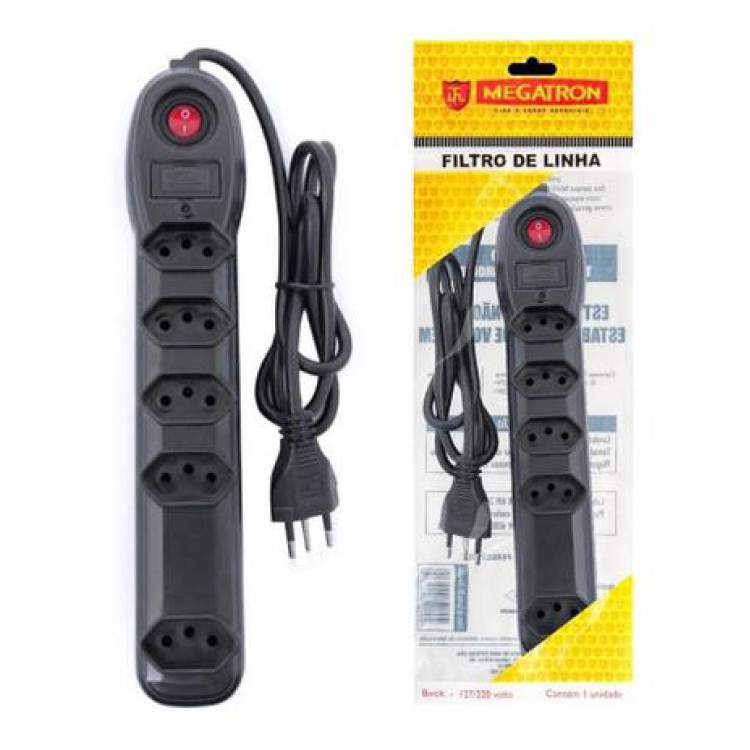 Filtro De Linha Regua 5 Tomadas Filtro De Linha Regua 5 Tomadas