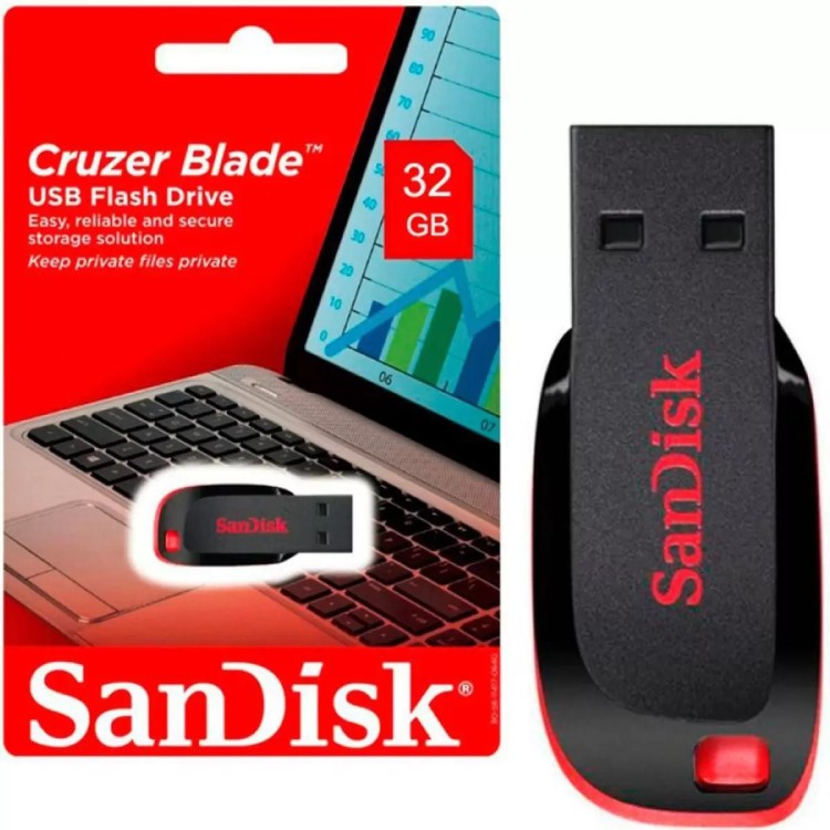 Pen Drive Cruzer Blade Sandisk USB 2.0 32GB