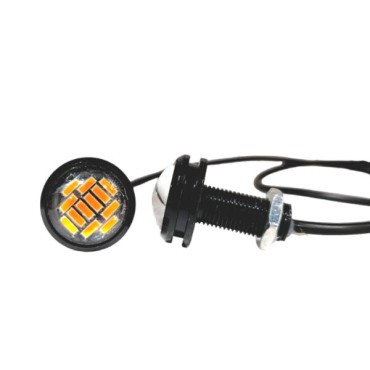 Mini led 22mm Dual color (ambar/Branco) olho de aguia 