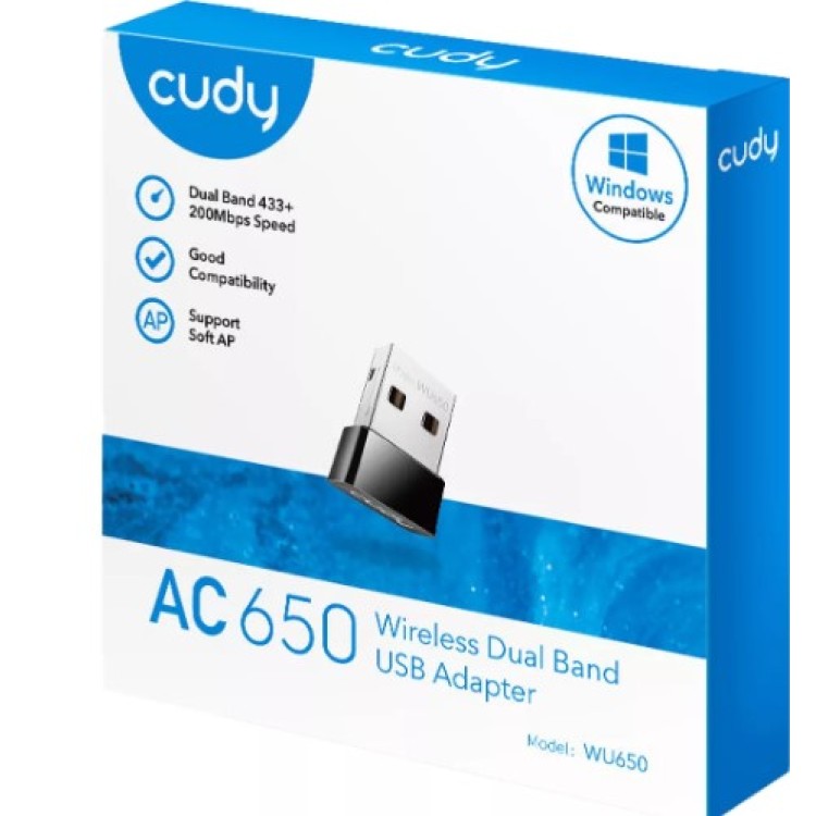 ADAPTADOR  WIFI CUDY AC650 DUAL BAND