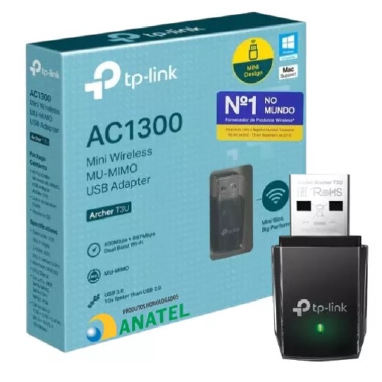 Adaptador Usb Wifi Tp-link Archer T3u Ac1300 Dual Band 5ghz
