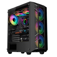 Gabinete Gamer Kalkan Alfern, Mid Tower, ATX, Lateral em Vidro Temperado, Preto - KLK00034.