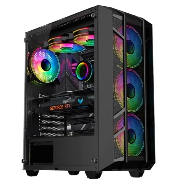 Gabinete Gamer Kalkan Alfern, Mid Tower, ATX, Lateral em Vidro Temperado, Preto - KLK00034.