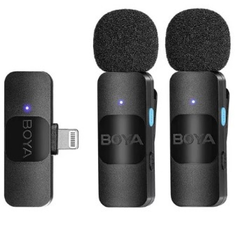 MICROFONE SEM FIO DE LAPELA BOYA BY - V20 TYPE C DUPLO