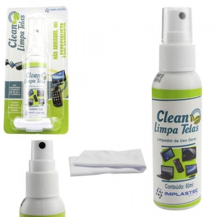 Limpa Telas Clean C/ Flanela Implastec 60ml