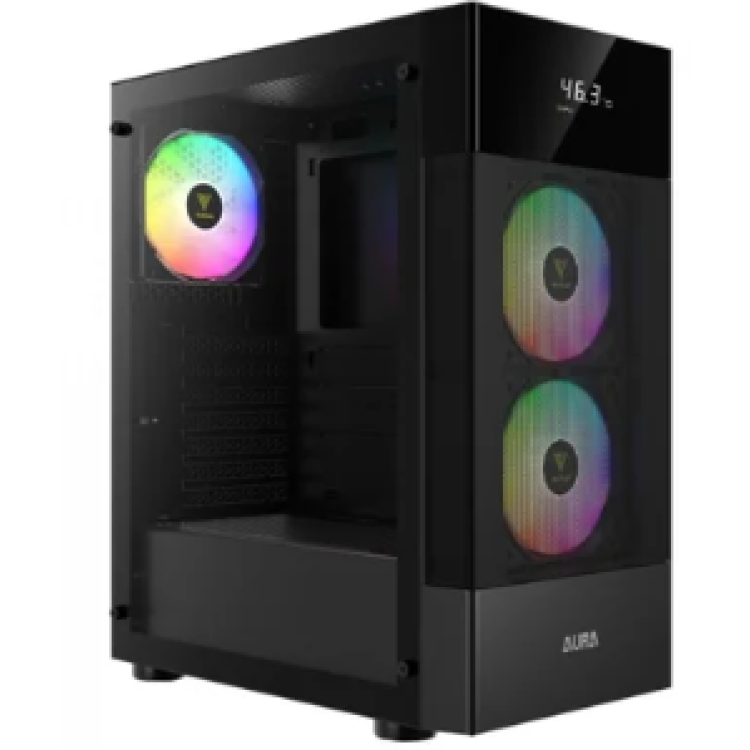 GABINETE GAMER GAMDIAS AURA GC5 PRETO COM 3 FAN