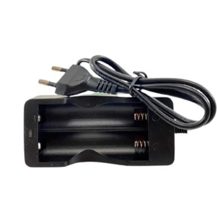 CARREGADOR DE PILHA LANTERNA TATICA(18650) 3,7V/4V DUPLO LEHMOX LEY-2040