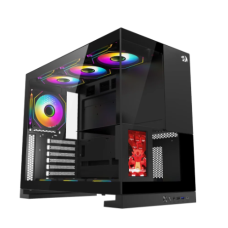 Gabinete Gamer Redragon Eternal Pro Preto Sem Fans Com Tela Lcd Ca-613b
