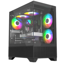 Gabinete Casco Liketec Kingdom Dark Mid Tower Vidro Temperado Usb S/fan Preto