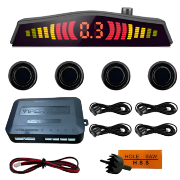Sensor Estacionamento Ré Traseiro Vipertron 18.5mm 4 Pontos - VP05.004-PRETO-FOSCO