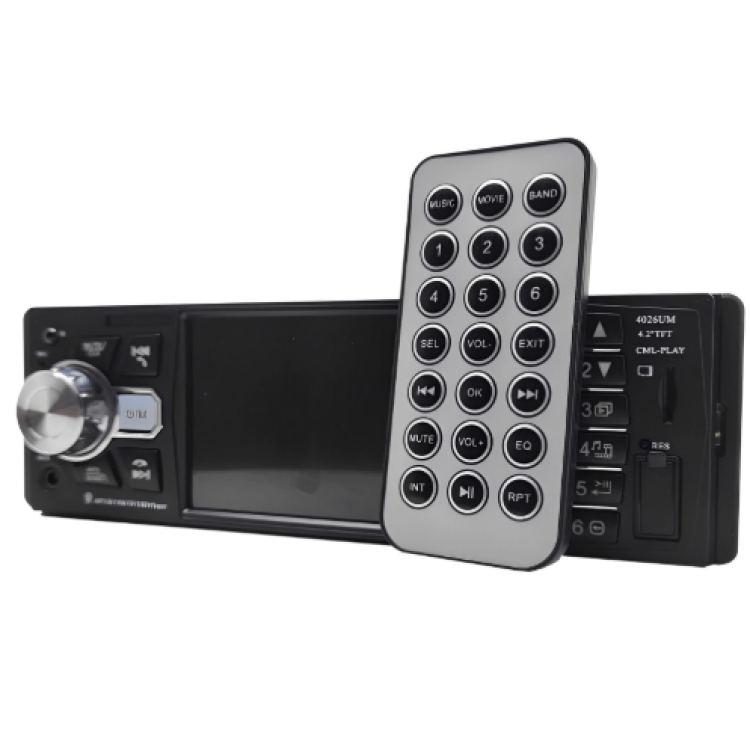 Central Multimidia 1 DIN MP4 Tela 4,2 polegadas Bluetooth FM USB Espelhamentos Tay Tech