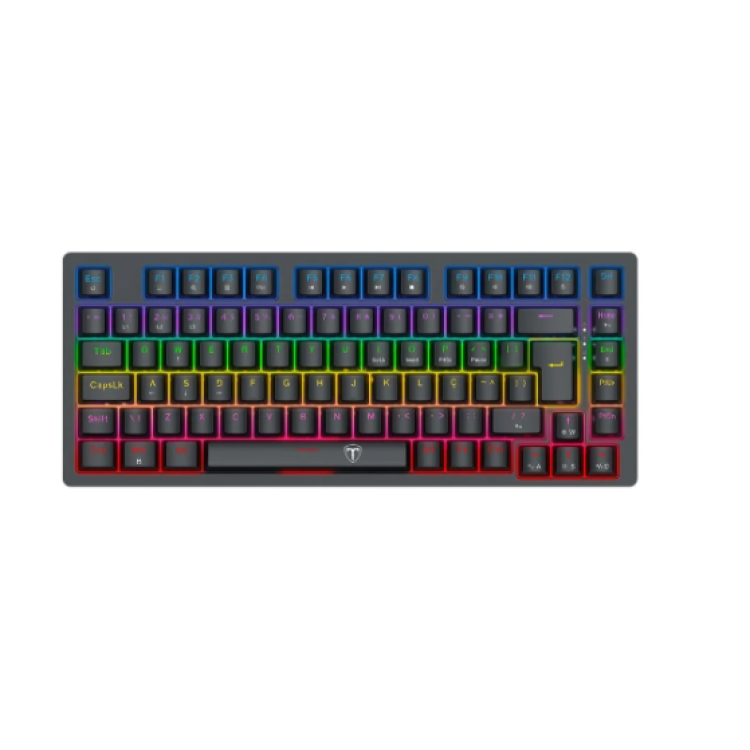 Teclado Mecânico Gamer T-dagger Megatre 75%, RGB, Switch Dust-proof Marrom, USB Tipo-C Removível, ABNT2, Preto - T-TGK326-BR Teclado Mecânico Gamer T-dagger Megatre 75%, RGB, Switch Dust-proof Marrom, USB Tipo-C Removível, ABNT2, Preto - T-TGK326-BR