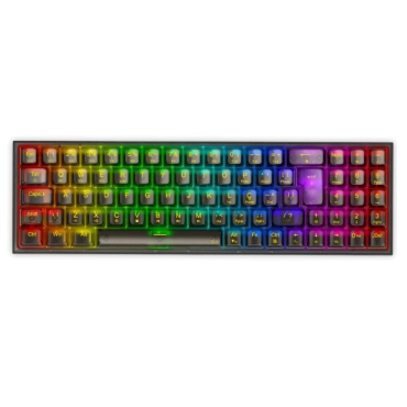 Teclado Mecanico Gamer Pollux Pro RGB Clear Wireless Switch Crystal K628ctb-RGB-pro Pt Preto