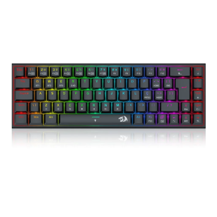 Teclado Mecanico Gamer Ryze Pro RGB Wireless Switch Brown Redragon K633RGB-pro Preto