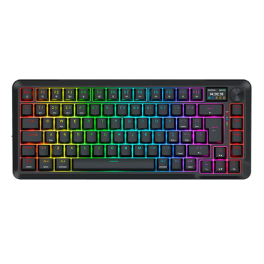 Teclado Mecanico Redragon Flekact Pro, RGB, 75%, ABNT2, Switch Leopard Linear, Tri-Mode, Preto, K708RGB-PRO
