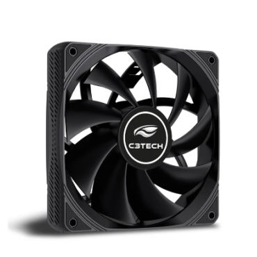 Cooler Fan C3tech F9-200bk, 120mm, 4 Pinos Molex, Preto - Para Gabinete