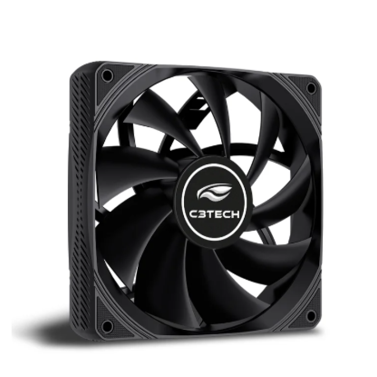 Cooler Fan C3tech F9-200bk, 120mm, 4 Pinos Molex, Preto - Para Gabinete